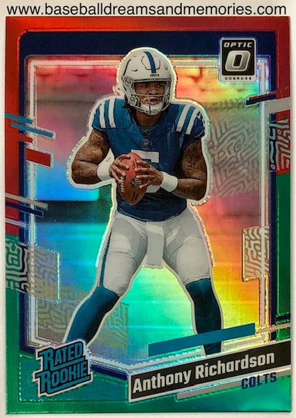 2023 Panini Donruss Anthony Richardson Optic Red & Green Rated Rookie Preview Card
