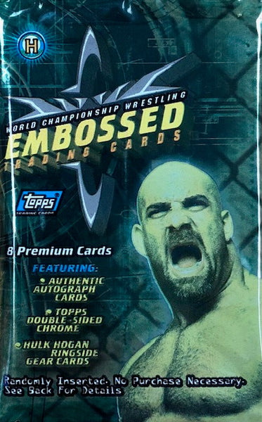 1999 Topps WCW Embossed Wrestling Trading Cards Hobby Pack (Goldberg)