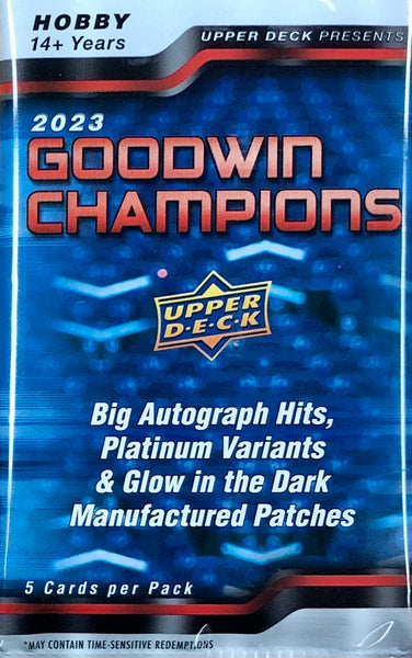 2023 Upper Deck Goodwin Champions Hobby Pack (Call 708-371-2250 For Pricing & Availability)
