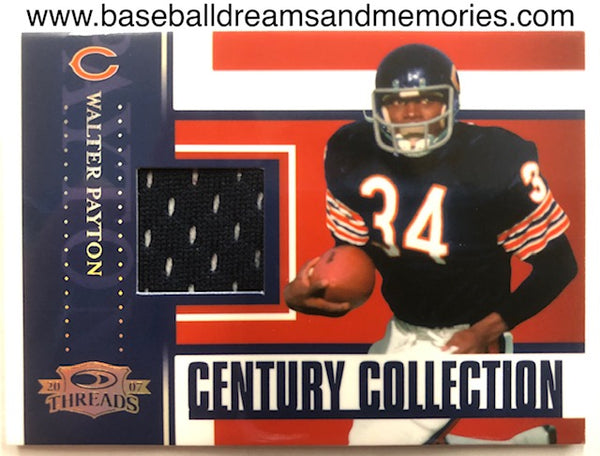 2007 Panini Threads Walter Payton Century Collection Jersey Card Serial Numbered 200/200