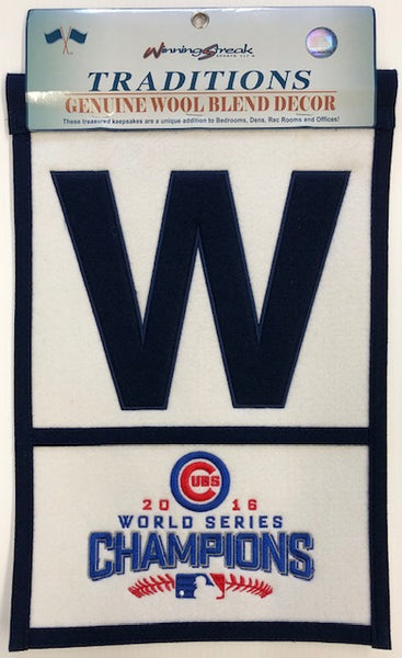 Winning Streak Genuine Wool Blend Chicago Cubs 2016 World Series Champions Banner Approximately 18”x 12”
