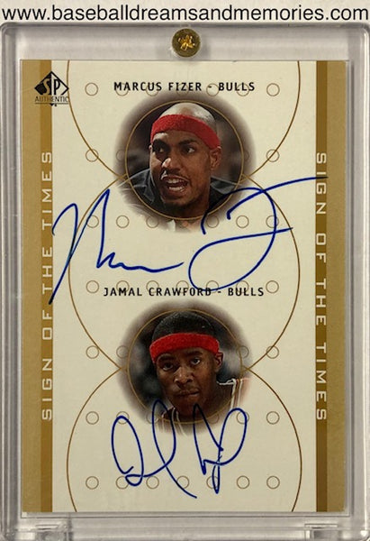 2001-02 Upper Deck SP Authentic Marcus Fizer & Jamal Crawford Sign of the Times Dual Autograph Card
