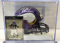 Minnesota Vikings Adrian Peterson Signed Autographed Mini Helmet with COA & Bonus Rookie Card Included