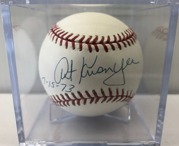 Art Kusnyer Signed Autographed Baseball Inscribed 7-15-73
