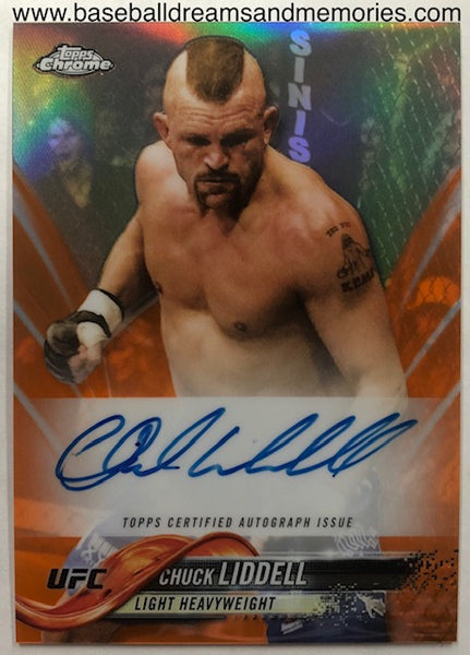 2018 Topps UFC Chrome Chuck Liddell Autograph Card Serial Numbered 17/25