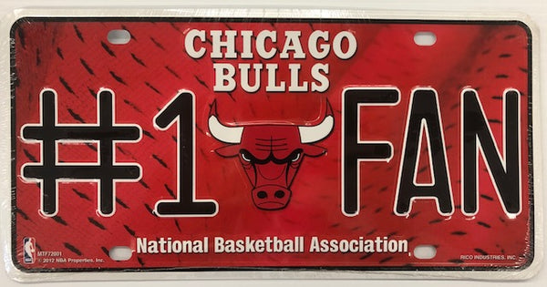 Chicago Bulls "#1 Bulls Fan" Metal License Plate