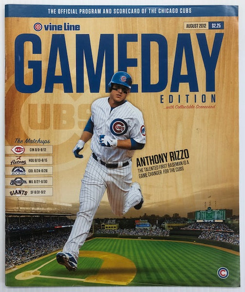 Vine Line Gameday Edition Official Program Of The Chicago Cubs August 2012 Anthony Rizzo On Cover