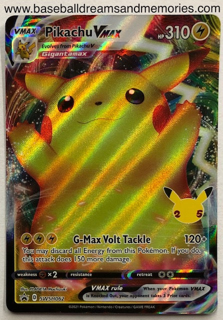 Pokemon Pikachu VMAX Celebrations 25th Anniversary Card Baseball Dreams & Memories Pokemon Pikachu VMAX Celebrations 25th Anniversary Card Baseball Dreams & Memories