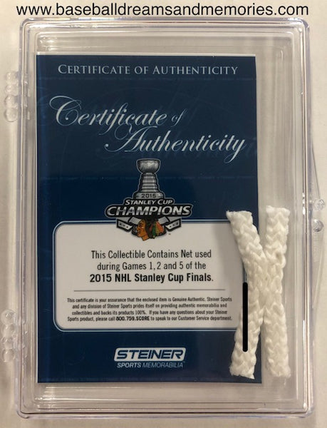 2015 Chicago Blackhawks Stanley Cup Champions Collectible Game Used Piece of Net