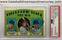 1972 Topps Carlton Fisk Authentic Signed Rookie Card PSA/DNA Garman/Cooper/Fisk