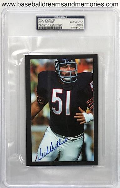 Chicago Bears Dick Butkus Photograph Slabbed PSA/DNA Certified Authentic Autograph