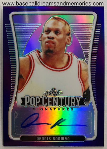 2020 Leaf Pop Century Dennis Rodman Autograph Card Serial Numbered 08/20