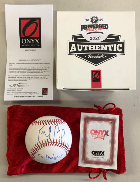 2020 Onyx Authenticated Keibert Ruiz "Go Dodgers" Autographed Baseball with COA