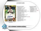 2025 Bowman Chrome Baseball Hobby Box (PRE-ORDER)