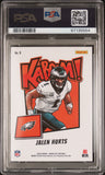 2023 Panini Absolute Jalen Hurts Kaboom! Horizontal Card Graded PSA MINT 9