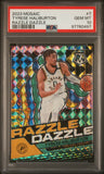 2023-24 Panini Mosaic Tyrese Haliburton Razzle Dazzle Card Graded PSA GEM MT 10