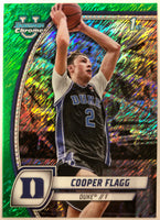 2024-25 Bowman Chrome University Cooper Flagg 1st Bowman Green Shimmer Refractor Card