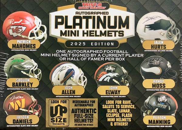 2025 Tristar Hidden Treasures Football Mini Helmet Platinum Season Edition Box