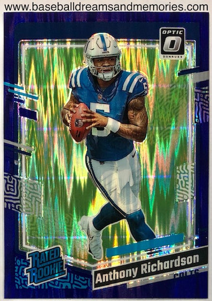 2023 Panini Donruss Optic Anthony Richardson Purple Shock Rated Rookie Card
