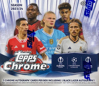 2023-24 Topps Chrome UEFA Club Competitions Soccer Hobby Jumbo Box