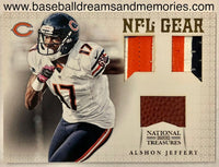 2012 Panini National Treasures Alshon Jeffery NFL Gear Jersey Patch Football Relic Card Serial Numbered 08/25