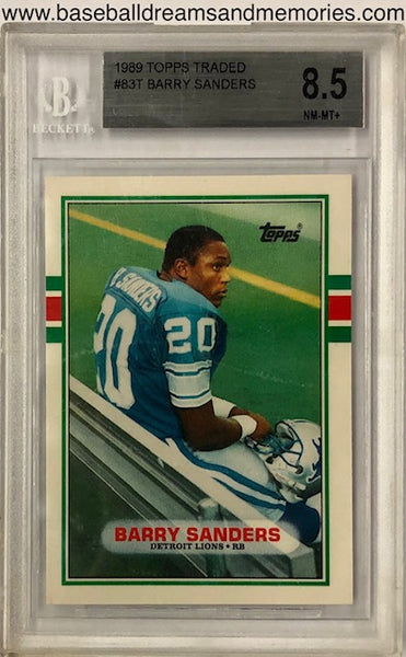 1989 Topps Traded Barry Sanders Card Graded BGS 8.5 NM-MT+