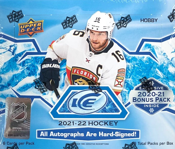 2021-22 Upper Deck Ice Hockey Hobby Box (Call 708-371-2250 For Pricing & Availability)