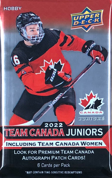 2022-23 Upper Deck Team Canada Juniors Hockey Hobby Pack (Call 708-371-2250 For Pricing & Availability)