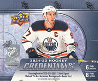 2021-22 Upper Deck Credentials Hockey Hobby Box