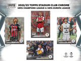 2022-23 Topps Stadium Club Chrome UEFA Club Competitions Soccer Hobby Pack