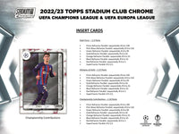 2022-23 Topps Stadium Club Chrome UEFA Club Competitions Soccer Hobby Box