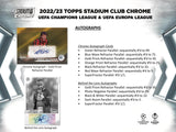 2022-23 Topps Stadium Club Chrome UEFA Club Competitions Soccer Hobby Pack