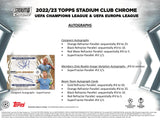 2022-23 Topps Stadium Club Chrome UEFA Club Competitions Soccer Hobby Box