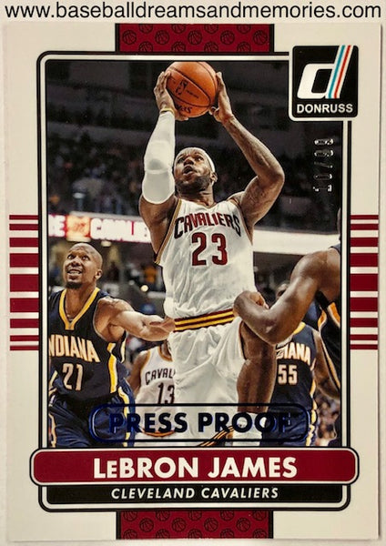 2015-16 Panini Donruss Lebron James Press Proof Card Serial Numbered 10/99