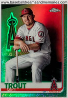 2019 Topps Chrome Mike Trout Dugout Variation Green Parallel Card Serial Numbered 41/99