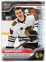 2023-24 Topps Now Hockey Connor Bedard Exclusive Rookie Sticker #1 "2023 1st Overall Pick Notches Point in NHL Debut"