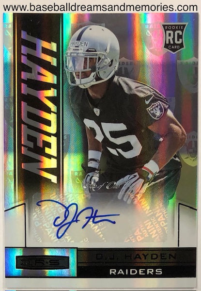 2013 Panini Rookies & Stars DJ Hayden Autograph Rookie Card Serial Numbered 1/1 One of One