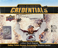 2022-23 Upper Deck Credentials Hockey Hobby Box (Call 708-371-2250 For Pricing & Availability)