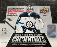 2024-25 Upper Deck Credentials Hockey Hobby Box (Call 708-371-2250 For Pricing & Availability)