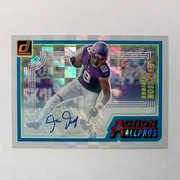 2023 Panini Donruss Justin Jefferson Action AllPros Autograph Card Serial Numbered 41/50