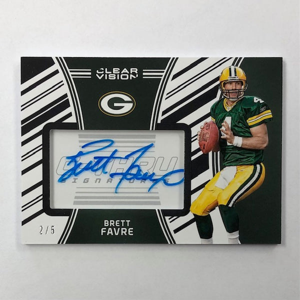 2016 Panini Clear Vision Brett Favre Autograph Card Serial Numbered 2/5