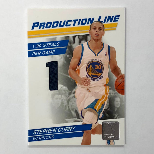 2010-11 Panini Donruss Stephen Curry Production Line Jersey Card Serial Numbered 206/399
