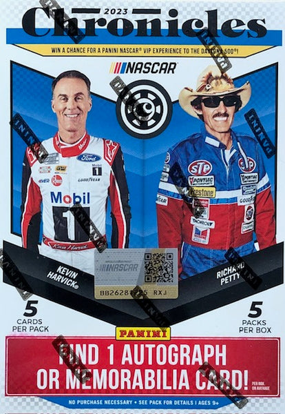 2023 Panini Chronicles NASCAR Blaster Box (1 Autograph or Memorabilia Per Box)