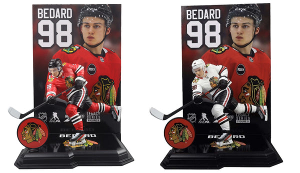 Chicago Blackhawks Connor Bedard Combo (1 Red Jersey & 1 White Jersey) NHL 7" Mcfarlane SportsPicks Action Figure