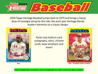 2024 Topps Heritage Baseball Hobby 12 Box Case