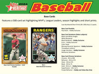 2024 Topps Heritage Baseball Hobby Pack