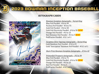 2023 Bowman Inception Baseball Hobby Box