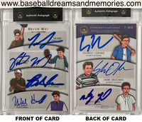 2022 Super Glow "The Sandlot" 7 Way Autograph Card featuring Tom Guiry "Smalls", Victor Dimattia "Timmy", Brandon Quinton Adams "Kenny", Will Horneff "Phillips", Chauncey Leopardi "Squints", Shane Obedzinski "Tommy"and Marty York "Yeah-Yeah"