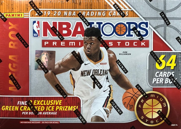 2019-20 Panini NBA Hoops Premium Stock Basketball Mega Box (Green Cracked Ice)