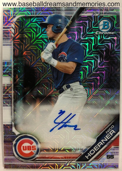 2019 Bowman Chrome Nico Hoerner Mojo Parallel Autograph Card